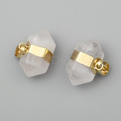 Natural Quartz Crystal Double Terminated Pointed Pendants X-G-P049-05G-1