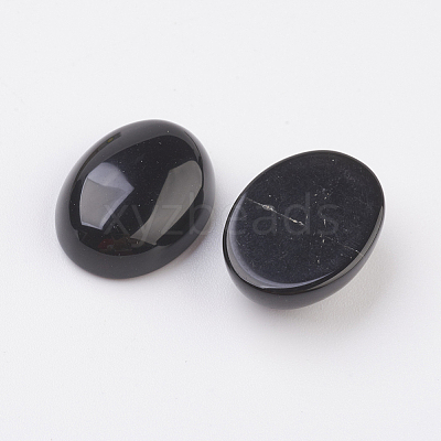 Natural Obsidian Flat Back Cabochons G-G741-30x40mm-20-1