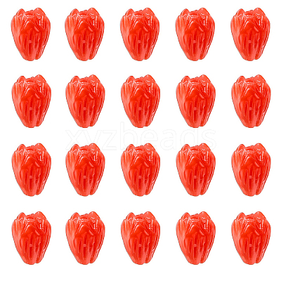20Pcs Opaque Resin Flower Rose Beads RESI-YW0004-99D-1