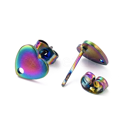 Ion Plating(IP) 304 Stainless Steel Stud Earring Findings STAS-I183-07A-07M-1