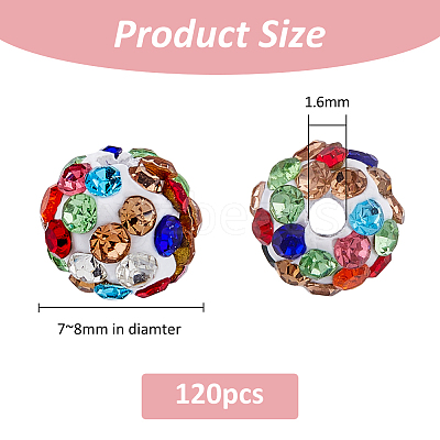 120Pcs Rhinsestone Clay Pave Beads CLAY-FH0001-27A-1