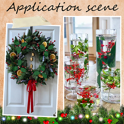 45Pcs Foam & Cloth Artificial Holly Leaves AJEW-SC0031-52A-1