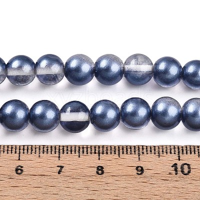 Baking Paint Transparent Glass Beads Strands DGLA-N011-8mm-08-1