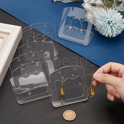 Acrylic Slant Bacl Earring Display Stands EDIS-WH0031-28A-02-1