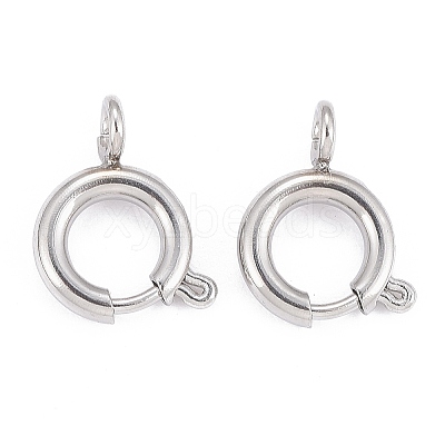 Non-Tarnish 304 Stainless Steel Spring Ring Clasps STAS-F224-02P-C-1