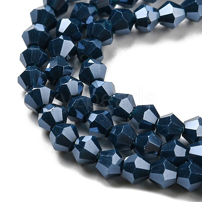 Opaque Solid Color Electroplate Glass Beads Strands GLAA-F029-P4mm-C09-1