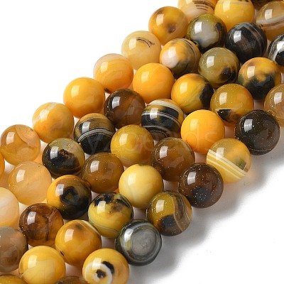 Natural Agate Beads Strands G-NH0001-G07-01-1