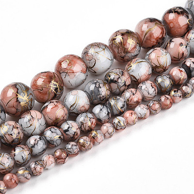 Baking Paint Glass Beads Strands DGLA-N003-6mm-B05-1