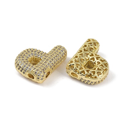 Brass Micro Pave Clear Cubic Zirconia Pendants KK-Z041-01G-P-1