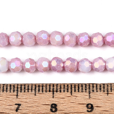 Anti-Tarnish Electroplate Glass Beads Strands EGLA-T021-4mm-15-02-1