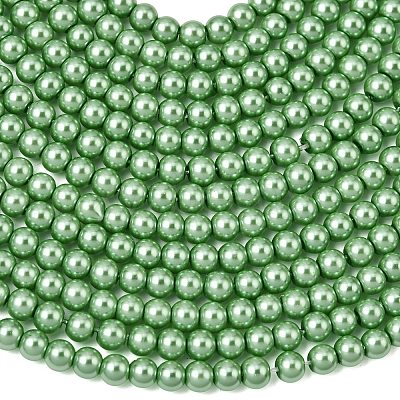 Eco-Friendly Dyed Glass Pearl Round Beads Strands HY-A002-4mm-RB008N-1