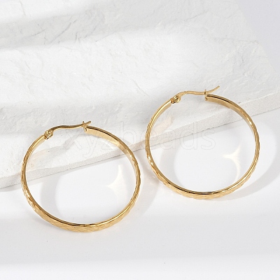 Ion Plating(IP) 304 Stainless Steel Hoop Earrings EJEW-L215-15G-1