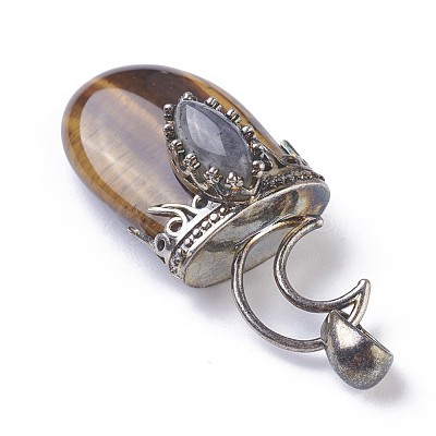 Natural Tiger Eye Pendants G-F639-09C-1