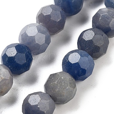 Dyed & Heated Natural Blue Aventurine Beads Strands G-C150-B05-02-1