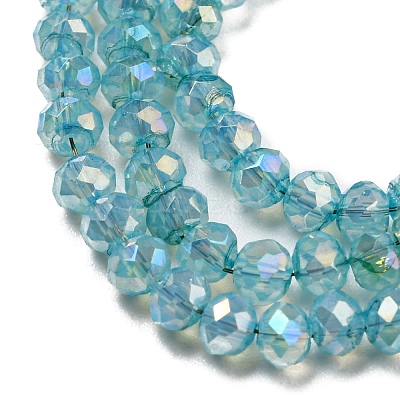 Transparent Baking Paint Glass Beads Strands DGLA-F002-02B-02-1