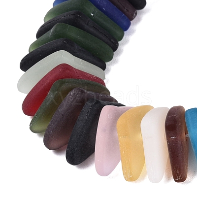 Frosted Transparent Glass Beads Strands GL-N005-01A-01-1