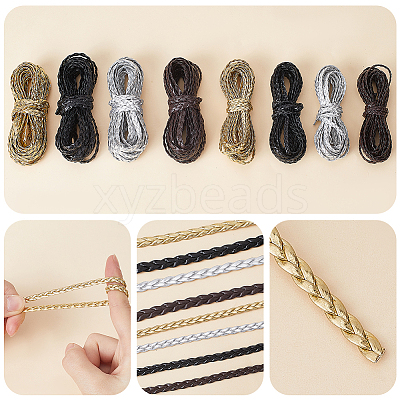 Flat PU Leather Braided Cord OCOR-WH0086-87B-01-1
