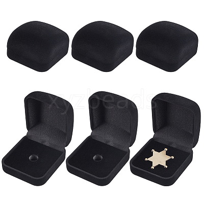 Plastic Cover with Velvet Brooch Packing Boxes VBOX-WH0012-04A-1