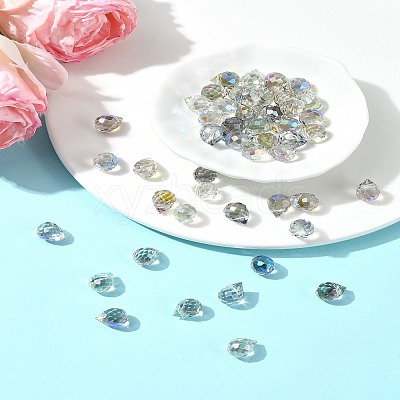 48Pcs 4 Colors Electroplate Glass Beads GLAA-FS0001-89-1