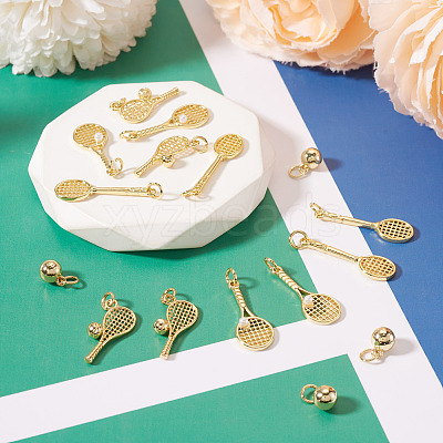 16Pcs 4 Styles Brass Pendants KK-TA0009-03-1