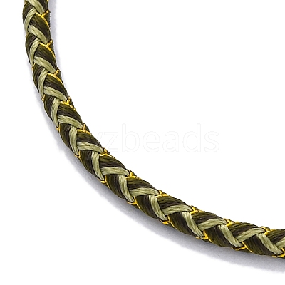 Polyester Cord Braided Bracelet Makings MAK-Z003-01G-10-1
