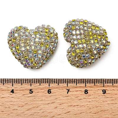 Sparkling Acrylic Heart Beads with Rhinestone Embellishment LS-OACR-NH0001-02B-05-1