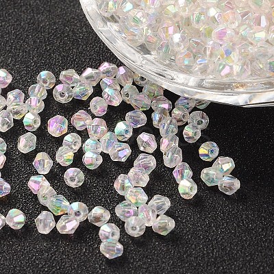 Bicone AB Color Plated Eco-Friendly Transparent Acrylic Beads TACR-A003-5mm-22-1