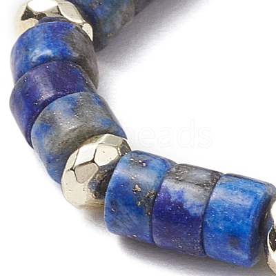 Hematite Beads & Natural Natural Lapis Lazuli Finger Rings for Women RJEW-JR00873-06-1