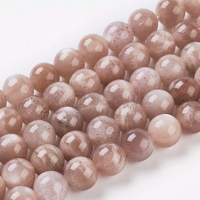 Natural Sunstone Beads Strands X-G-G099-4mm-14-1