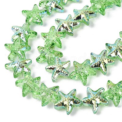 Electroplate Transparent Glass Beads Strands EGLA-Q136-01A-09-1
