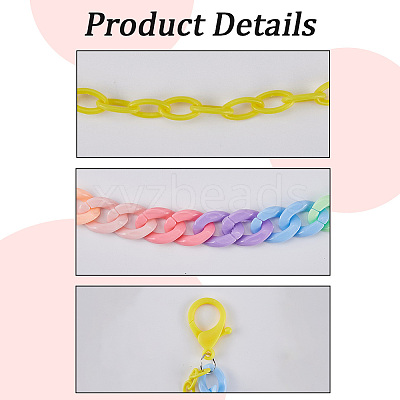 2Pcs 2 Colors Resin Double Layer Chain Belts for Pants AJEW-GF0011-20B-1