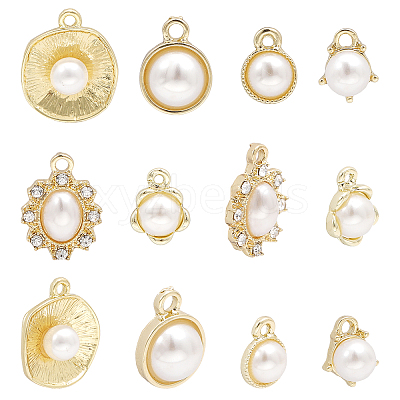 12Pcs 6 Style Alloy Stud Earring Findings EJEW-CA0001-06-1