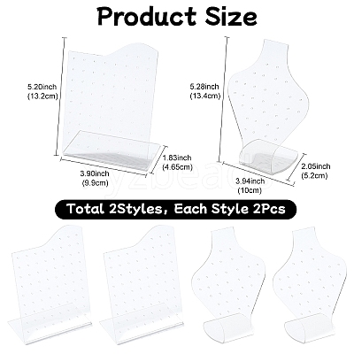 4Pcs 2 Styles Acrylic Earring Display Frame EDIS-YW0001-07-1