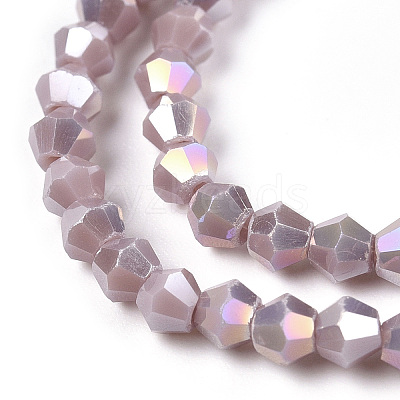 Opaque Solid Color Electroplate Glass Beads Strands LS-EGLA-A039-P2mm-B13-1