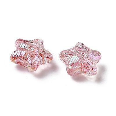UV Plating Transparent Acrylic Beads OACR-G051-01F-1