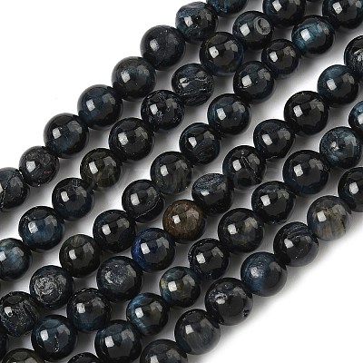 Grade B Natural Tiger Eye Beads Strands G-F591-18-6mm-03-1