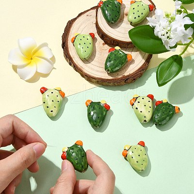 10Pcs 2 Colors Handmade Porcelain Beads PORC-CJ0001-23-1