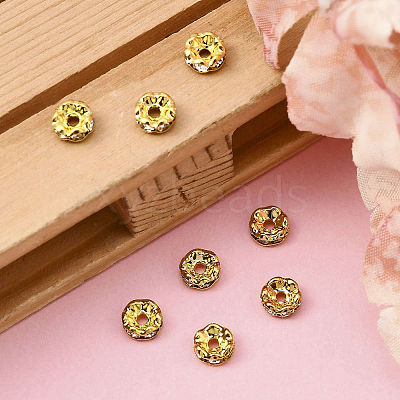 Brass Rhinestone Spacer Beads RB-A014-L5mm-01G-1