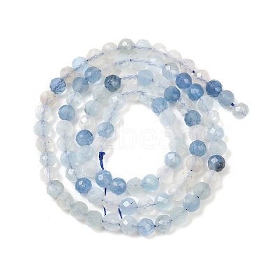 Natural Aquamarine Beads Strands G-F509-10-4mm-A-1