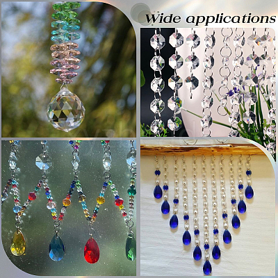 80Pcs Transparent Faceted Glass Connector Charms GLAA-SP0001-88D-01-1