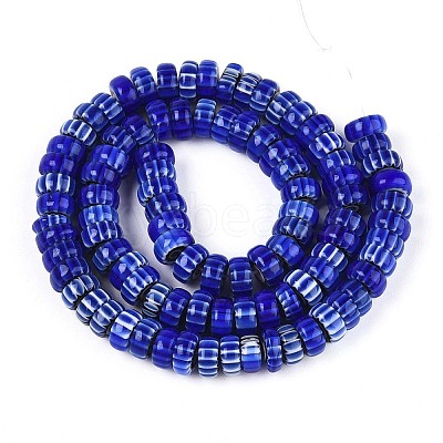Handmade Millefiori Glass Beads Strands LAMP-T021-27B-04-1