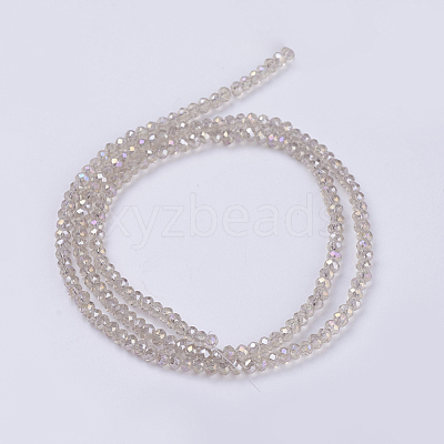 Electroplate Glass Beads Strands GLAA-F076-FR09-1