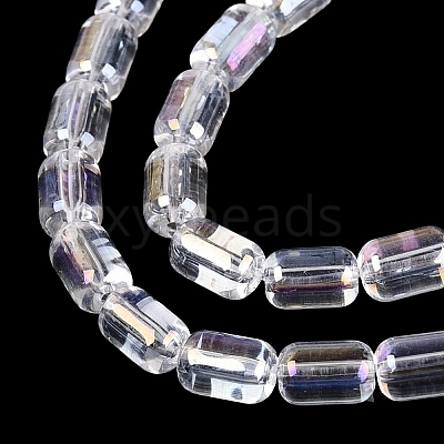 Electroplate Transparent Glass Beads Strands EGLA-Q132-03A-A01-1