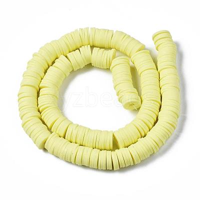 Flat Round Handmade Polymer Clay Beads CLAY-R067-10mm-23-1