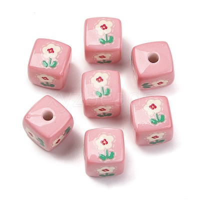 Printed Opaque Acrylic Beads SACR-A009-01C-1