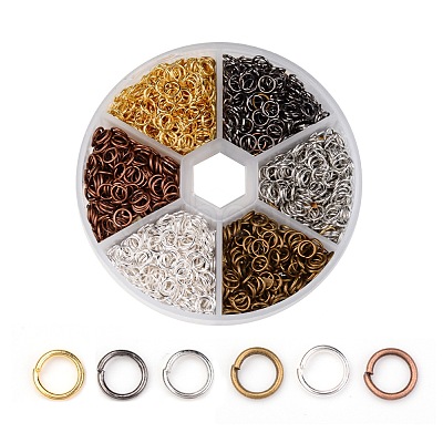 2300 pcs 6 Color Iron Open Jump Rings IFIN-X0025-5mm-NF-B-1