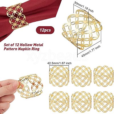 Iron Hollow Napkin Rings AJEW-WH0258-031-1