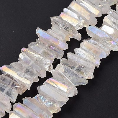 Natural Quartz Crystal Points Beads Strands G-K181-B28-1