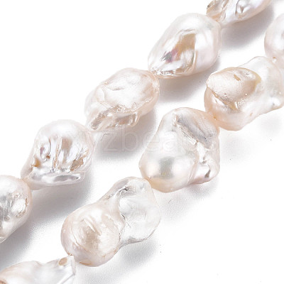 Natural Baroque Pearl Keshi Pearl Beads Strands PEAR-S019-04B-1