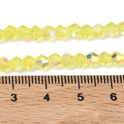 Electroplate Transparent Glass Beads Strands EGLA-K015-18F-1